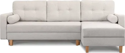 Produktbild von KONSIMO Ecksofa Universalecke mit Ottoman und ausziehbare Liegfläche 212x140 cm "ERISO", Weiss, Bouclé-Stoff, Scandinavian, 240x75x183cm