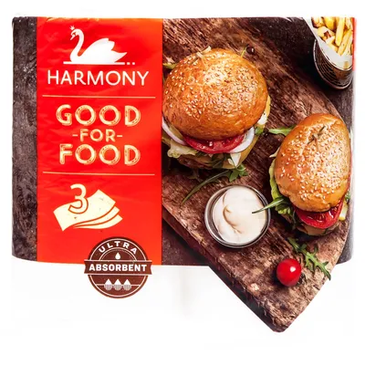 Obrázok produktu pre Kuchynské utierky 3-vrstvové HARMONY Good For Food - 2ks 30367