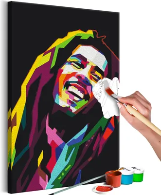 Produktbild von Vlies Malen nach Zahlen - Bob Marley 40x60 cm Menschen n-A-1534-d-a