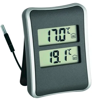 Image de TFA - Thermomètre digital intérieur/extérieur 30.1044 - anthracite/argenté