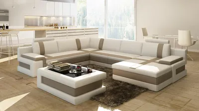 Zdjęcie produktu dla Skórzana kanapa do salonu w kształcie litery U nowoczesna sofa narożna 5083B