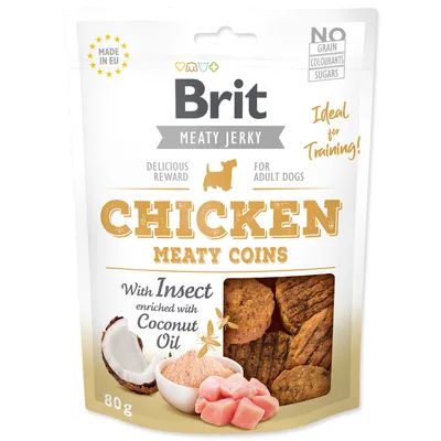 Produktbild von Brit Jerky Snack – Hähnchen-Fleischscheiben mit Insekten 80 g