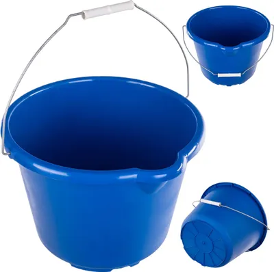 Produktbild von KADAX Haushaltseimer 12 Liter, Putzeimer mit Ausguss & Tragegriff, Eimer aus Kunststoff, Wassereimer für Reinigung, Haushalt & Garten, Kunststoffeimer (Blau)