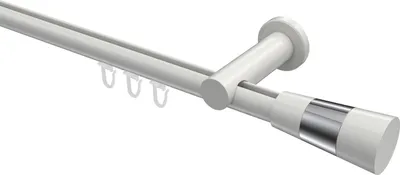 Produktbild von Interdeco Innenlaufstange / Gardinenstange mit Innenlauf Weiß, Typ Platon Tanara (Konus Bicolor), 20 mm Ø 1-läufig, 220 cm
