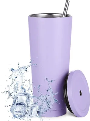 Obrázok produktu pre 750 ml / 25 oz cestovná fľaša z nehrdzavejúcej ocele s prísavkou a nepriepustným viečkom, ekologická, opakovane použiteľná, kávová termoska s vakuovou izoláciou, vhodná na studené aj teplé nápoje
