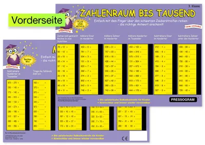 Produktbild von TimeTEX Zaubertafel "Mathematik" Zahlenraum bis 1000