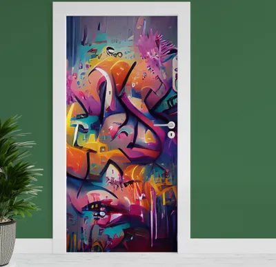 Produktbild von Türfolie "Graffiti" 90x200cm Türposter Deko Aufkleber Folie Tapete TF03-09