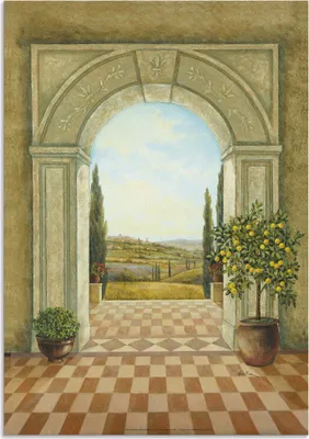Produktbild von ARTland Wandbild Alu für Innen & Outdoor Ausblick mit Zitronenbaum I Größe: 30x40 cm