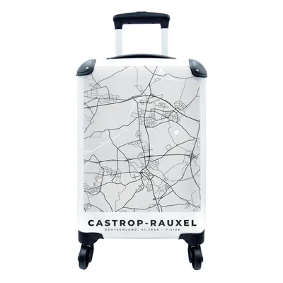 Produktbild von MuchoWow® Koffer Handgepäck Trolley Rollkoffer Kleine Reisekoffer mit 4 Rollen - Stadtplan - Deutschland - Karte - Castrop-Rauxel - Karte - Cabin Size < 55x40x23 cm & 55x40x20 cm - Fotokoffer - Kabinenkoffer - Boardgepäck - Reise-Box - Reisekoffer - Reisegepäck - Koffer mit Bild - Trolley für Kinder