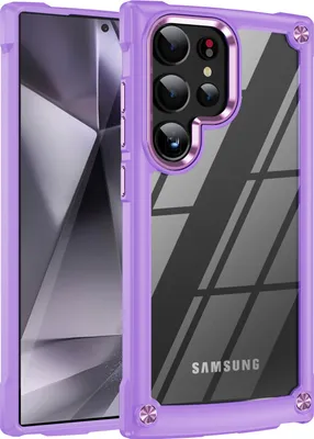 Produktbild von Hülle für Samsung Galaxy S24 Ultra Hybrid Transparente PC Robust TPU Bumper Stoßfest Schutzhülle Lila