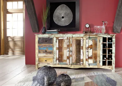 Produktbild von MASSIVMOEBEL24 Sideboard Altholz 193x45x90 mehrfarbig lackiert NATURE OF SPIRIT #15