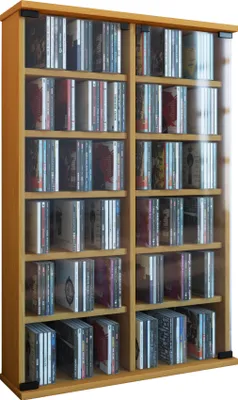 Obrázok produktu pre Skriňa na CD DVD Roma so sklenenými dvierkami buk