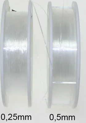Produktbild von Perlenfaden Perlonfaden Nylonfaden Faden transparent 0,25mm 50m