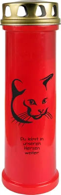 Produktbild von Grabkerze Rot, Brenndauer: 100 Stunden ( 4 Tage ), Motiv: Katze 4