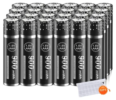 Immagine prodotto di Batteria ricaricabile agli ioni di litio, compatibile con telecomandi, ricarica rapida, confezione da 24 batterie AAA