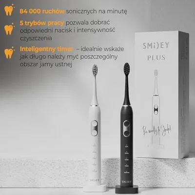 Zdjęcie produktu dla Szczoteczka elektryczna soniczna do zębów 84000 ruchów bateria 30 dni