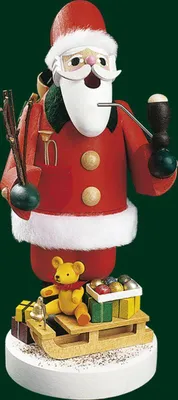 Produktbild von Räucherfigur Weihnachtsmann mit Schlitten Höhe= 19cm NEU