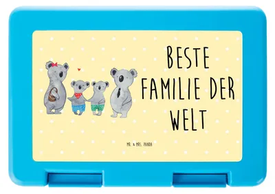 Produktbild von Mr. & Mrs. Panda Brotdose Koala Familie zwei - Gelb Pastell - Geschenk, snack aufbewahrungsbox, Familienleben, Bento Box, Bentobox, Koalabär, Jausendose, Snackbox