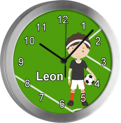 Produktbild von Kinderzimmer Funkwanduhr, Funkuhr Wanduhr Kinder, Fußball 25 cm