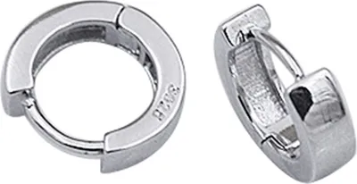 Produktbild von Ohrringe, rundes Creolen-Design, schlichter versilberter Schmuck, Geschenk, Huggie-Ohrringe für den Alltag