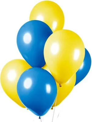 Produktbild von 10 Latex Luftballons blau gelb 30 cm biologisch abbaubar, für Luft & Helium