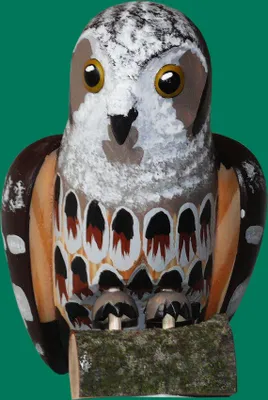 Produktbild von Ganzjahresdekoration Holzvogel Raufußkauz Höhe 15cm NEU