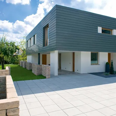 Produktbild von Terrassenplatten BETONPLATTE GRAU 40/40/4 CM O. FASE