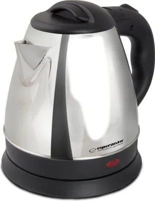 A cordless electric kettle on its base.