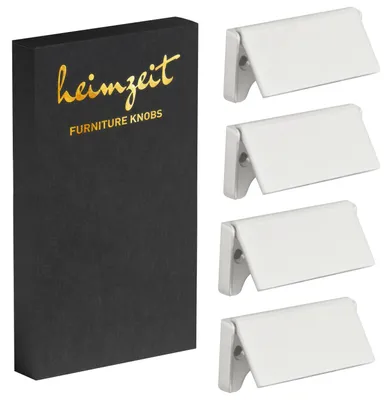 Produktbild von 4x Möbelgriffe Weiß Schrankgriffe Metall Möbelknopf Schubladengriff Türgriff