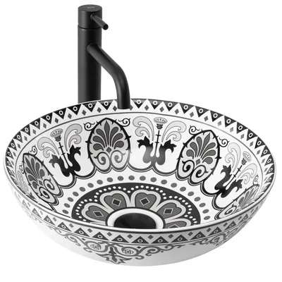 Produktbild von Rea Aufsatzwaschbecken Etno Round White Black