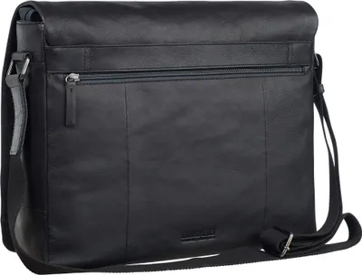 Imagen del producto de LEONHARD HEYDEN Cuero bolso bandolera bolsa de ordenador portátil con compartimento para ordenador portátil Hamburg Umhängetasche 7077 Schwarz