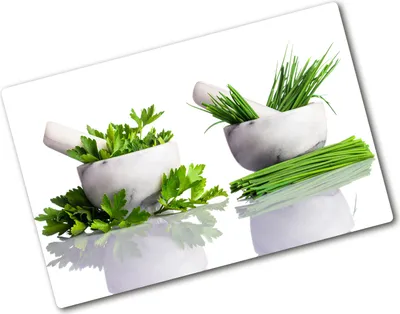 Produktbild von Tulup Glas Herdabdeckplatte - 80x52 cm - Glaskeramikkochfeld-Abdeckung Spritzschutz Glasabdeckplatte - Einteilig - Blumen & Pflanzen - Kräuter - Grün