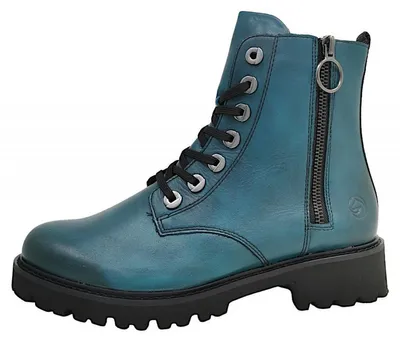 Image de Remonte - Bottines à lacets pour femmes, couleur turquoise, style décontracté
