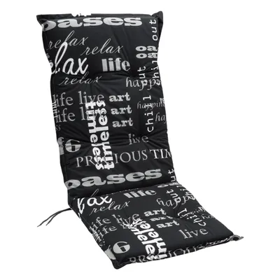 Produktbild von Universal Hochlehner Auflage - Lyfestyle - Garten Stuhl Polster Sitz Kissen mit Schriftzug
