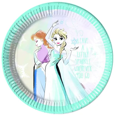 Immagine prodotto di Disney Frozen piccolo scintillio 8 piatti di carta 23 cm