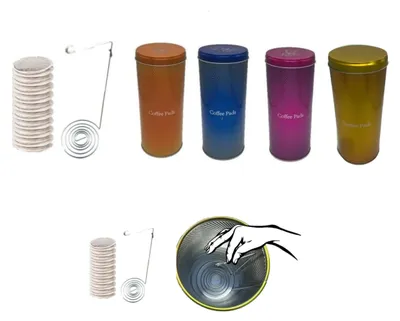 Produktbild von Paddosen für 18 Kaffeepads, neues Design, + 4 Edelstahl Padheber Pad, 4er Pack Muttertag Oster 2022 Aktion