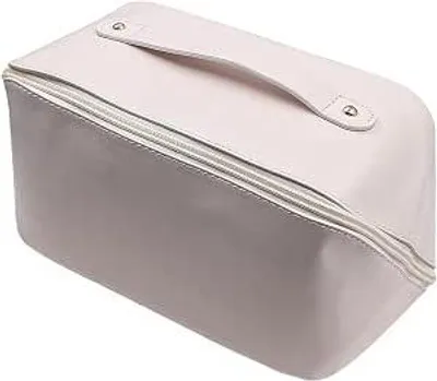 Produktbild von Kosmetiktasche für op Reis weißes Leder - Wasserdichte Leder Organizer - für Reisen, Sport & täglichen Gebrauch