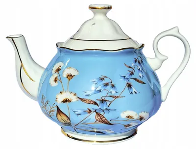 Productafbeelding van Porseleinen theepot gouden versieringen blauw elegant koffieservies