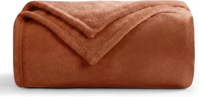 Zdjęcie produktu dla Koc polarowy 150 x 200 cm, pomarańczowy, mikrofibra-flanela, na kanapę
