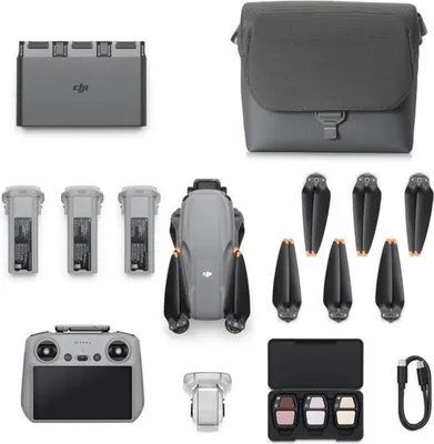Produktbild von dji Air 3S Fly More Combo Drohne mit Kamera und RC 2 Fernsteuerung, Farbe:Grau