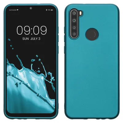 Produktbild von kwmobile Handyhülle für Xiaomi Redmi Note 8T Hülle - Silikon Case metallisch schimmernd - Schutzhülle Cover - Metallic Karibikblau