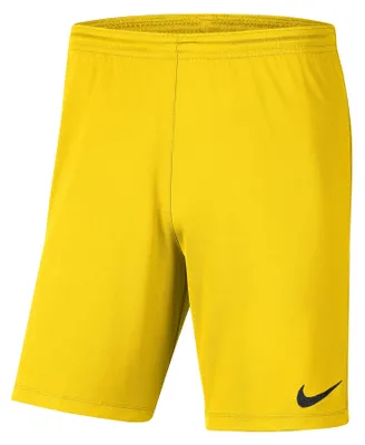 Image de Short de football Nike Park 3, unie, pour enfants, modèles Lightening/Noir, tailles 12-13 ans