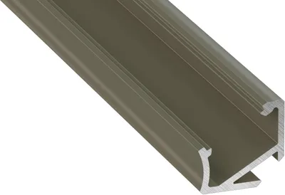 Immagine prodotto di Striscia profilata in alluminio a LED Inox | tipo H | con terminale e staffa di montaggio | copertura nera | 1 m