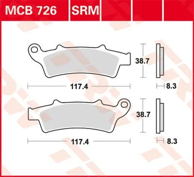 Obrázok produktu pre Klocki hamulcowe TRW Trw Sinter Mcb726Srm