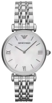 Produktbild von Emporio Armani GIANNI T-BAR Uhr Damenuhr Edelstahl perlmutt