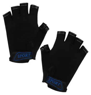 Produktbild von Halbfinger Handschuhe Kinder rutschfest atmungsaktiv für Radfahren Schlittschuhlaufen Sport Fitness Schwarz