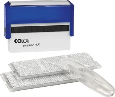 Produktbild von COLOP Textstempel-Set Printer 15/2 Set blau