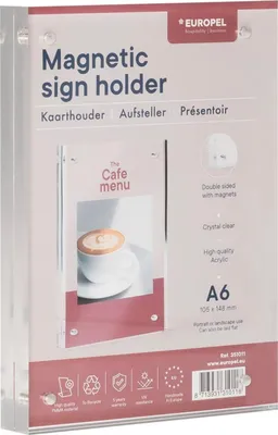 Zdjęcie produktu dla EUROPEL 351011 Statyw stołowy EUROPEL LUXE, DIN A6 pionowy, prosty