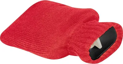 Produktbild von Wärmflasche mit Strickummantelung / Farbe: rot
