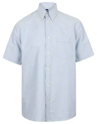 Produktbild von Henbury - Hemd für Herren, Oxford-Stil, Klassisch, kurzärmlig LT4067 (XXL) (Dunkelblau)